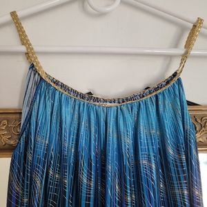 Blue and Gold Maxi Dress